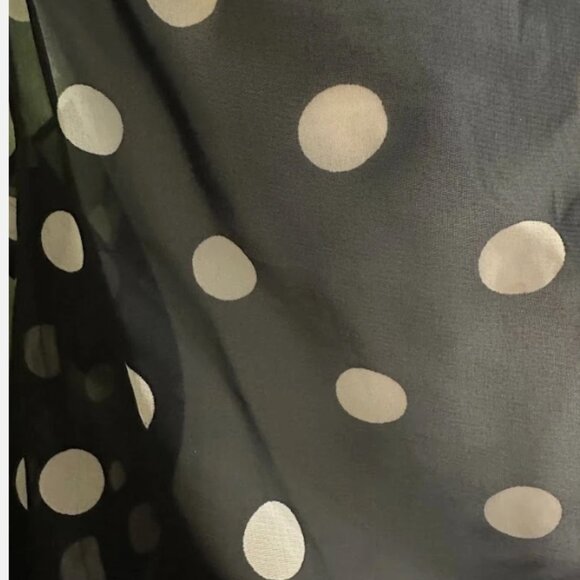 Classic Women's Sheer Black Polka Dot Sleeveless Blouse Size: M/L - Picture 8 of 8